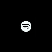 a white spotify logo on a black background